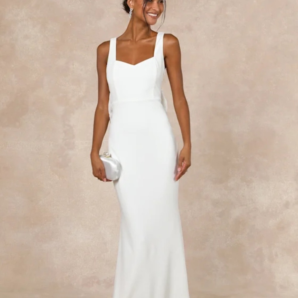 Lulu's White Sleeveless Maxi Dress Bridal